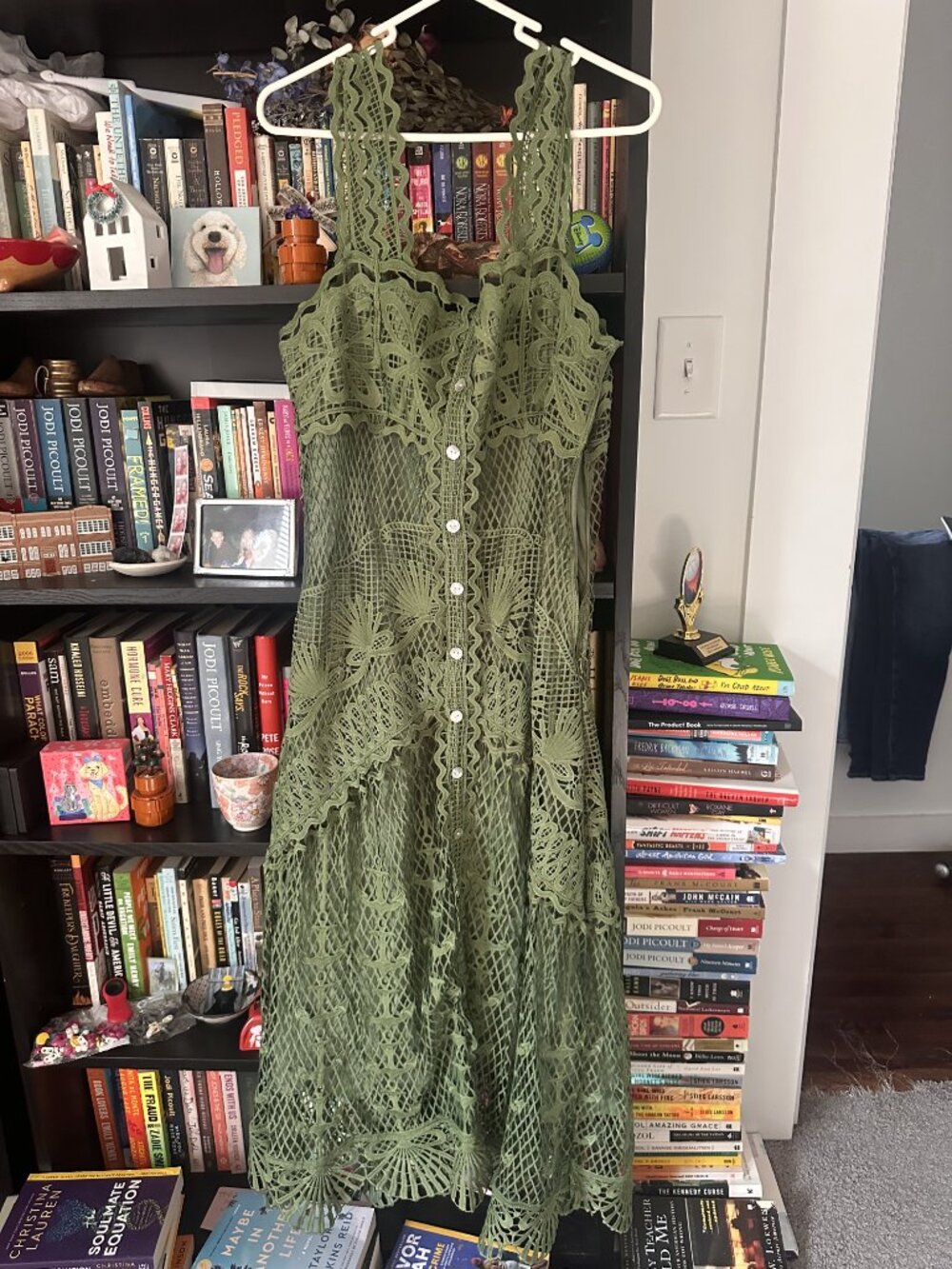 FARM Rio Green Nautical Guipure Maxi Dress - Large - Picture 2 of 5